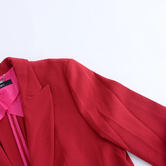 Marc Cain Red Single Button Blazer w Belt Tie Size 2 NWT - Picture 10 of 15